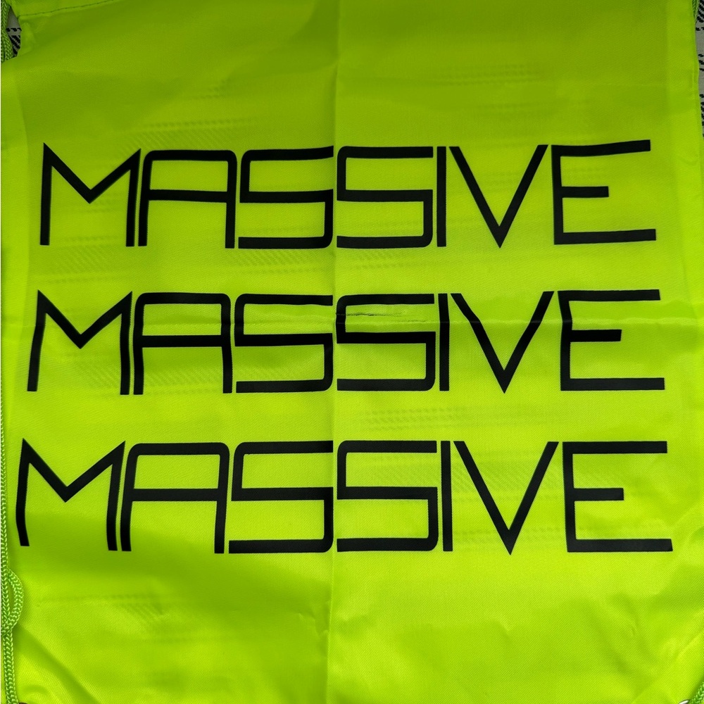 Andrew Christian Neon Yellow Bag with Black Text